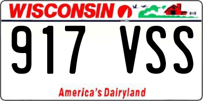 WI license plate 917VSS