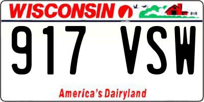 WI license plate 917VSW