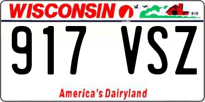 WI license plate 917VSZ