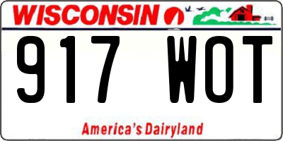 WI license plate 917WOT