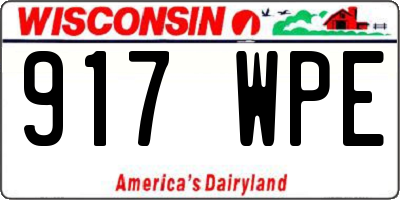 WI license plate 917WPE