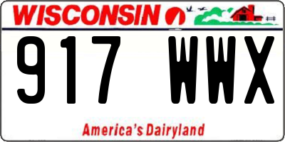 WI license plate 917WWX