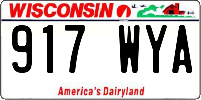 WI license plate 917WYA