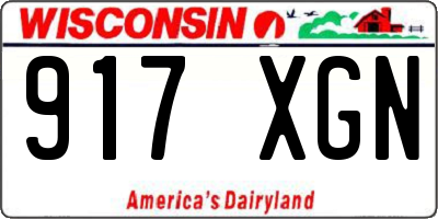 WI license plate 917XGN