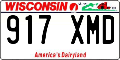 WI license plate 917XMD