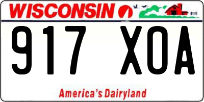 WI license plate 917XOA