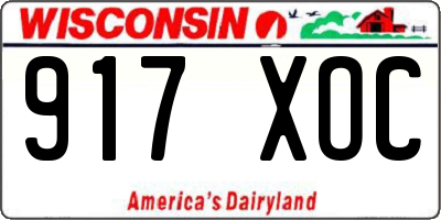 WI license plate 917XOC