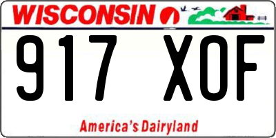 WI license plate 917XOF