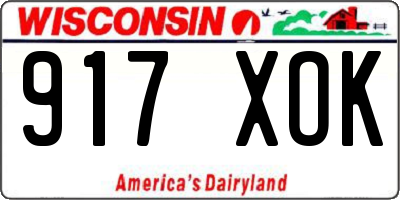 WI license plate 917XOK