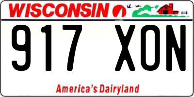 WI license plate 917XON