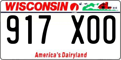 WI license plate 917XOO