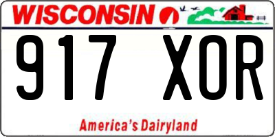 WI license plate 917XOR