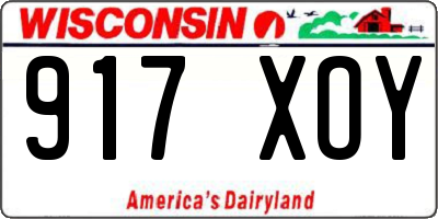 WI license plate 917XOY