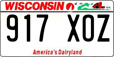 WI license plate 917XOZ