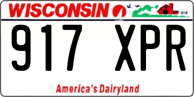 WI license plate 917XPR