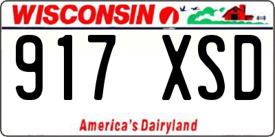 WI license plate 917XSD