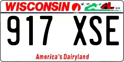 WI license plate 917XSE