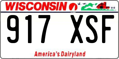 WI license plate 917XSF