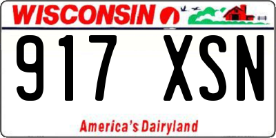 WI license plate 917XSN