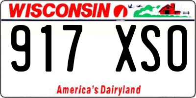 WI license plate 917XSO