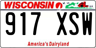 WI license plate 917XSW