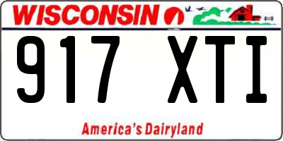 WI license plate 917XTI