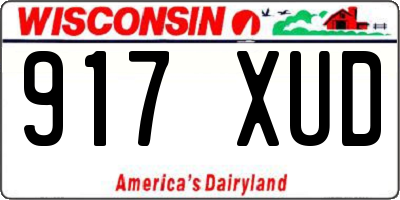 WI license plate 917XUD