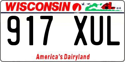 WI license plate 917XUL