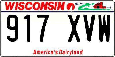 WI license plate 917XVW