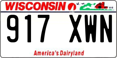 WI license plate 917XWN
