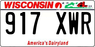 WI license plate 917XWR