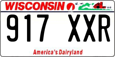 WI license plate 917XXR