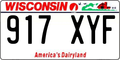 WI license plate 917XYF