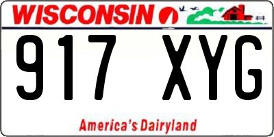 WI license plate 917XYG