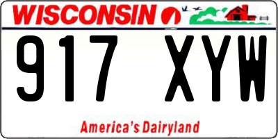 WI license plate 917XYW