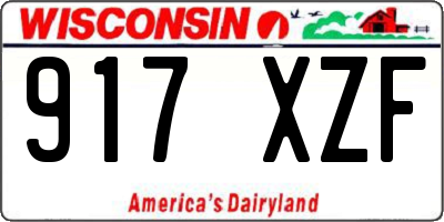 WI license plate 917XZF