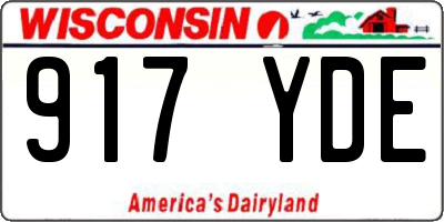 WI license plate 917YDE