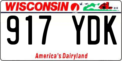 WI license plate 917YDK