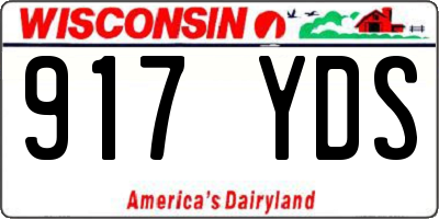 WI license plate 917YDS
