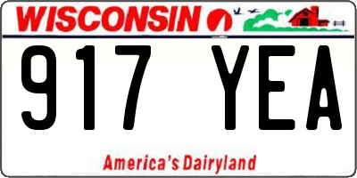 WI license plate 917YEA