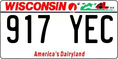 WI license plate 917YEC
