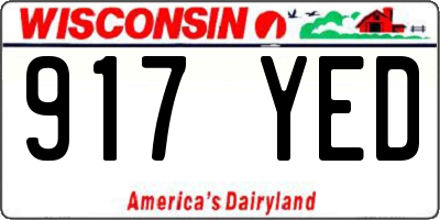 WI license plate 917YED