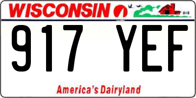 WI license plate 917YEF