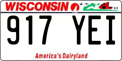 WI license plate 917YEI