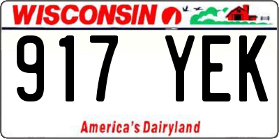 WI license plate 917YEK