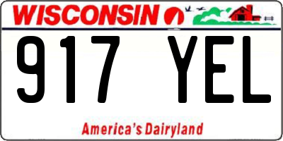 WI license plate 917YEL