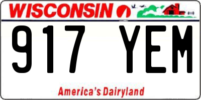WI license plate 917YEM