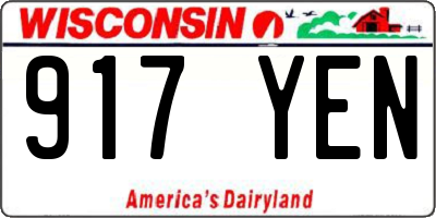 WI license plate 917YEN