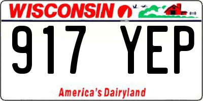 WI license plate 917YEP