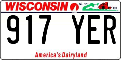 WI license plate 917YER